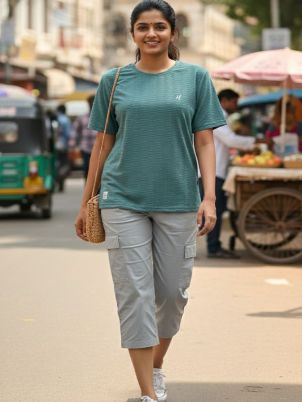 Jacquard tops for women-Teal