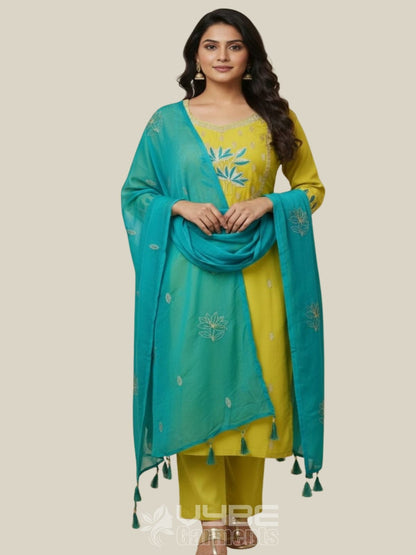 Roman Silk Churidar Suit