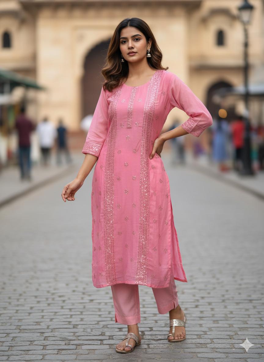 Chanderi Silk Kurti