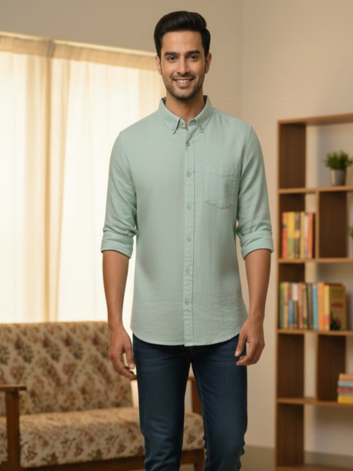 Men’s Premium Linen-Cotton Blend Formal Shirt