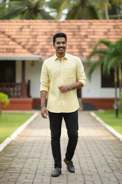 Men’s Premium Linen-Cotton Blend Formal Shirt