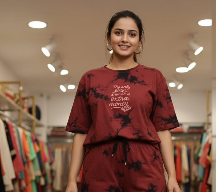 Ladies Tie-Dye Bermuda Set