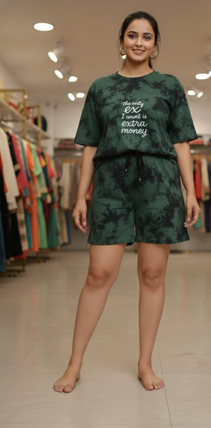 Ladies Tie-Dye Bermuda Set