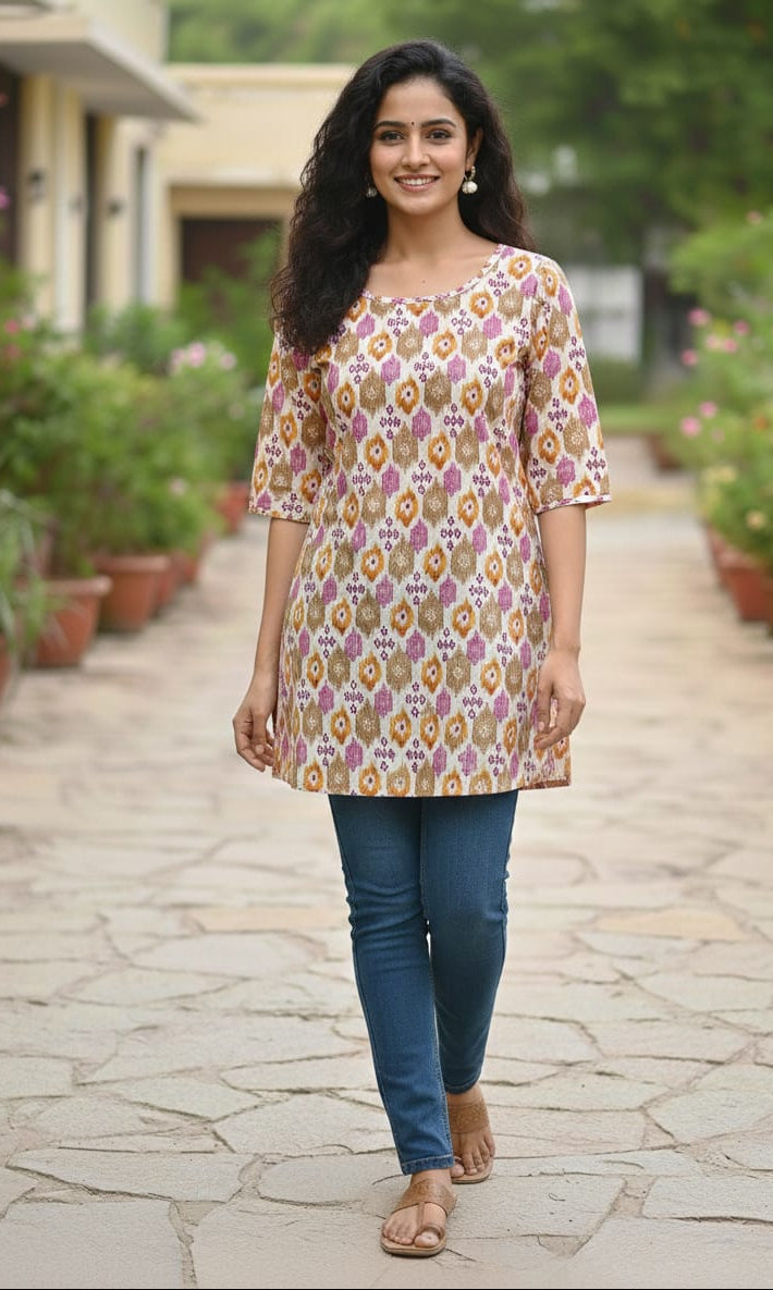 Short Kurtis with Floral prits