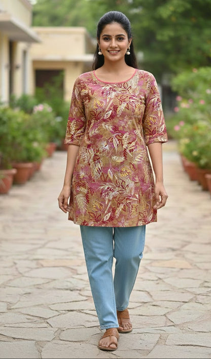 Short Kurtis with Floral prits