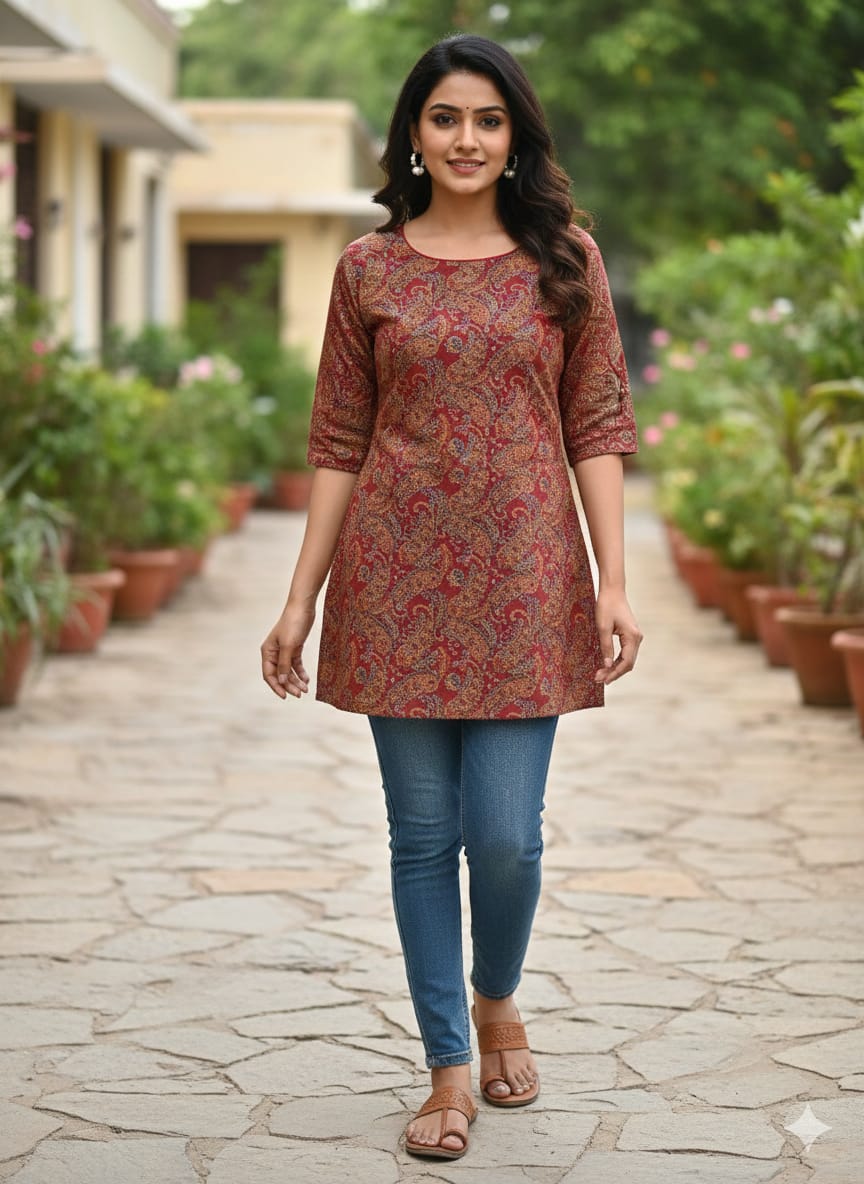 Short Kurtis with Floral prits