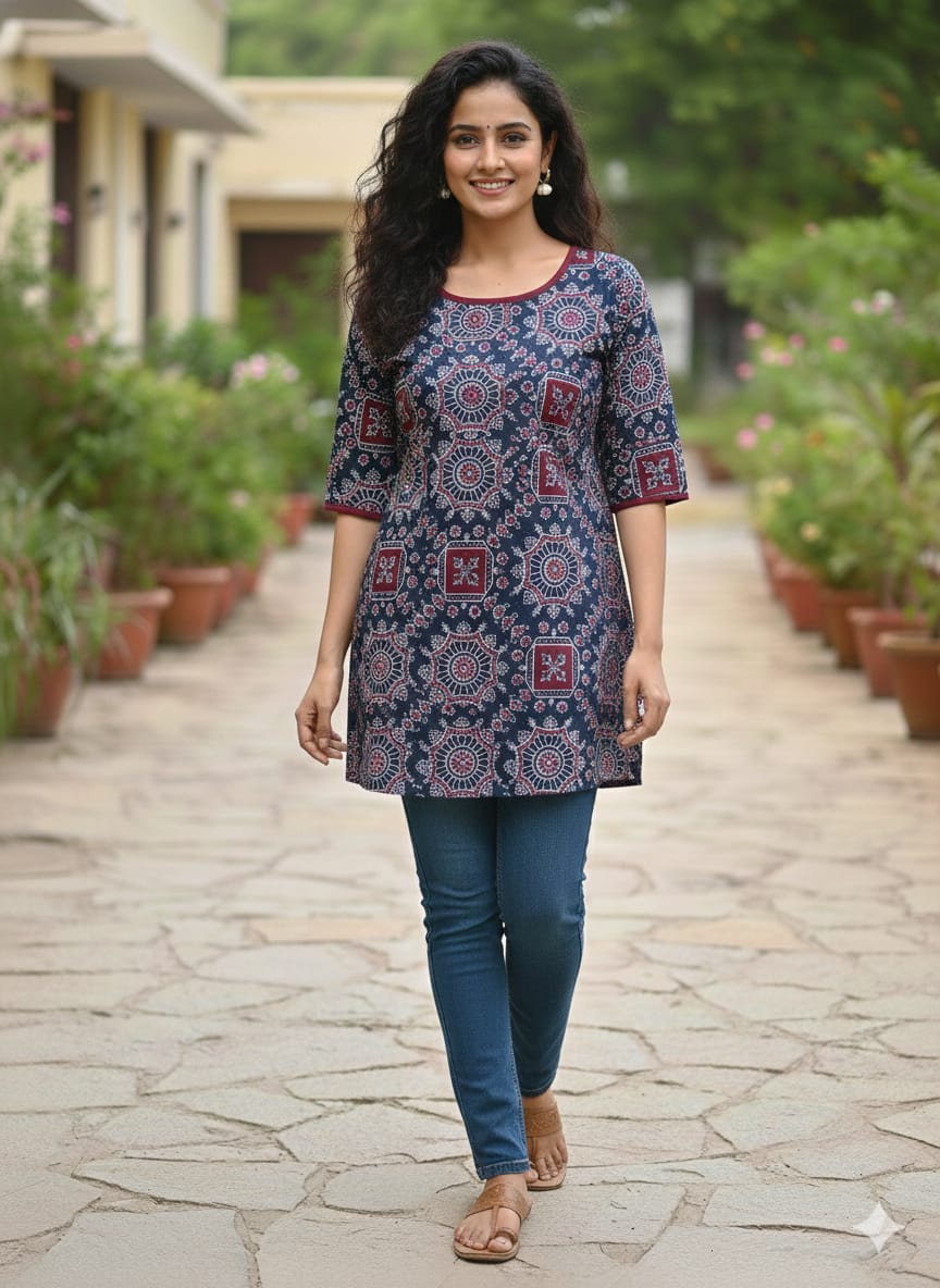 Short Kurtis with Floral prits
