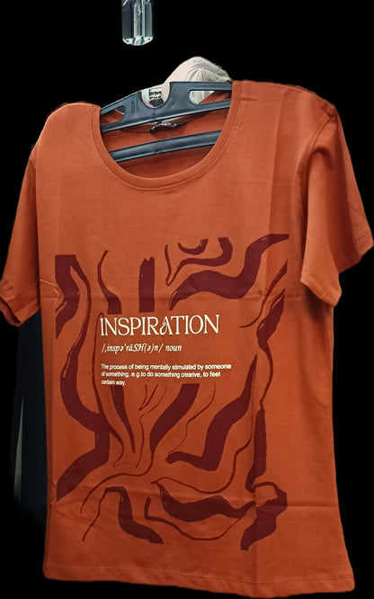 Title: Women’s Essential Cotton Abstract-Ins- Graphic T-Shirt