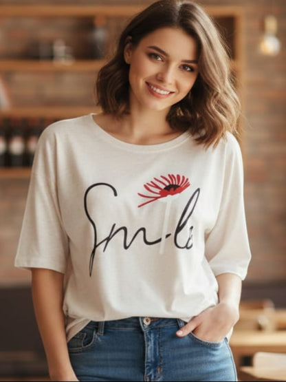Women's Stylish Oversized Drop Shoulder cotton T-Shirts