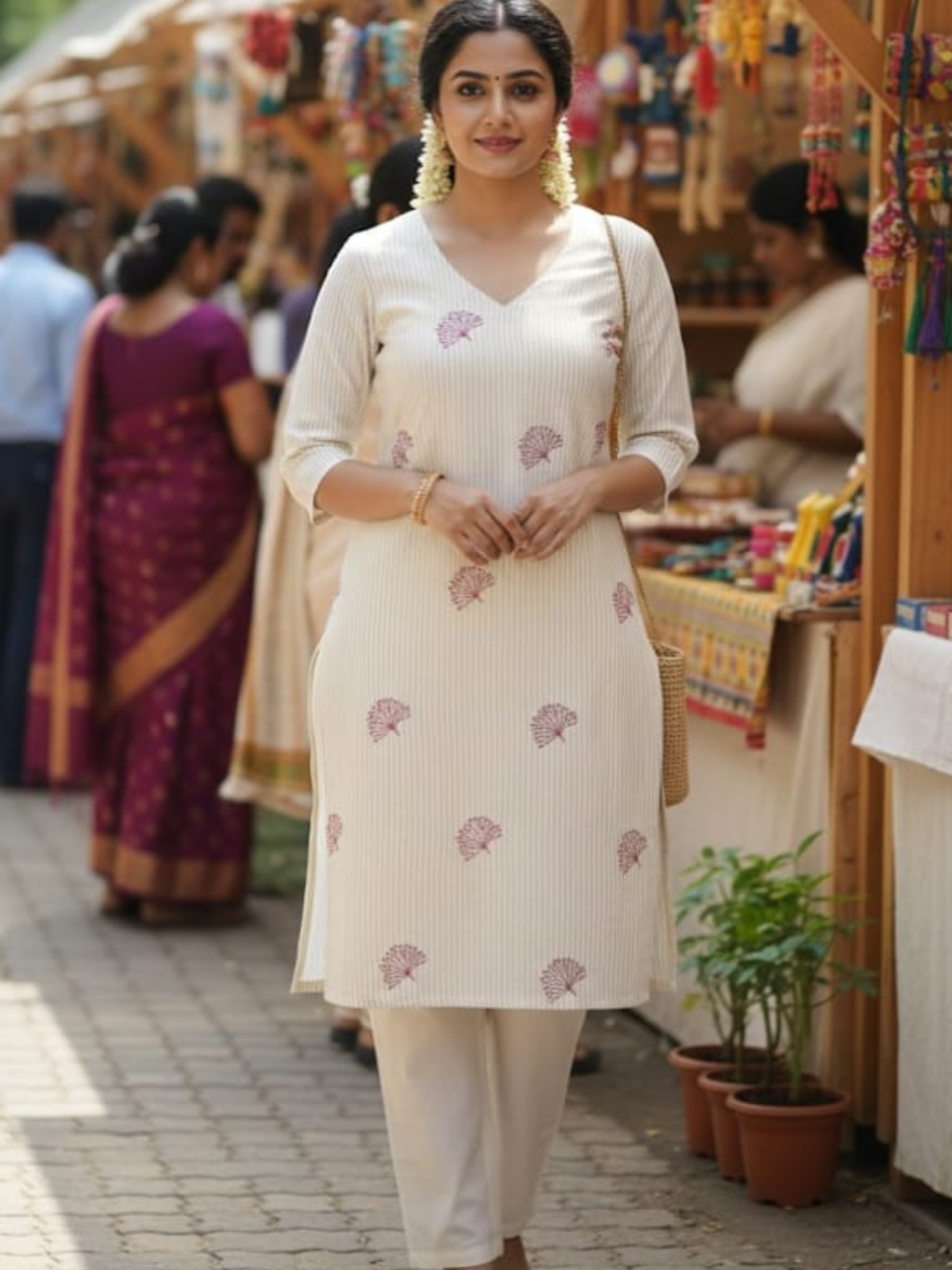 Handwoven Cotton Tunic/Top – Kerala Traditional Craft