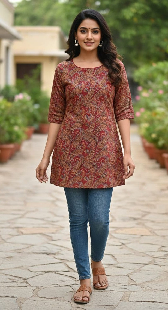 Short Kurtis with Floral prits