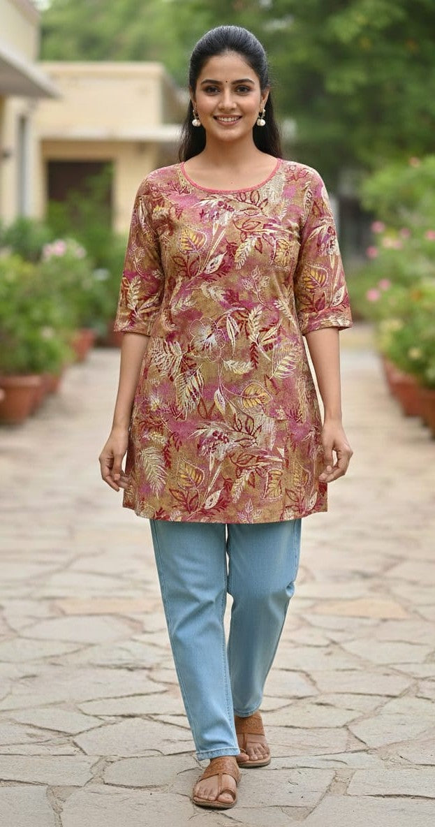 Short Kurtis with Floral prits