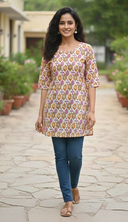 Short Kurtis with Floral prits