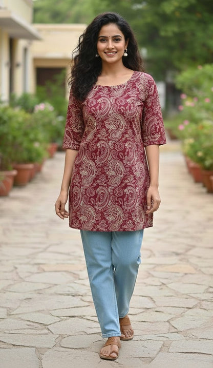 Short Kurtis with Floral prits