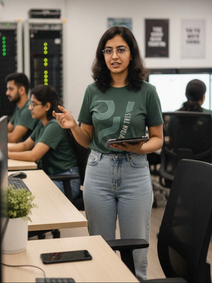 Title: Women’s Essential Cotton Abstract Graphic T-Shirt – Relaxed Fit