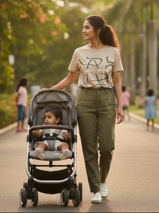 Title: Women’s Essential Cotton Abstract-L Graphic T-Shirt – Relaxed Fit