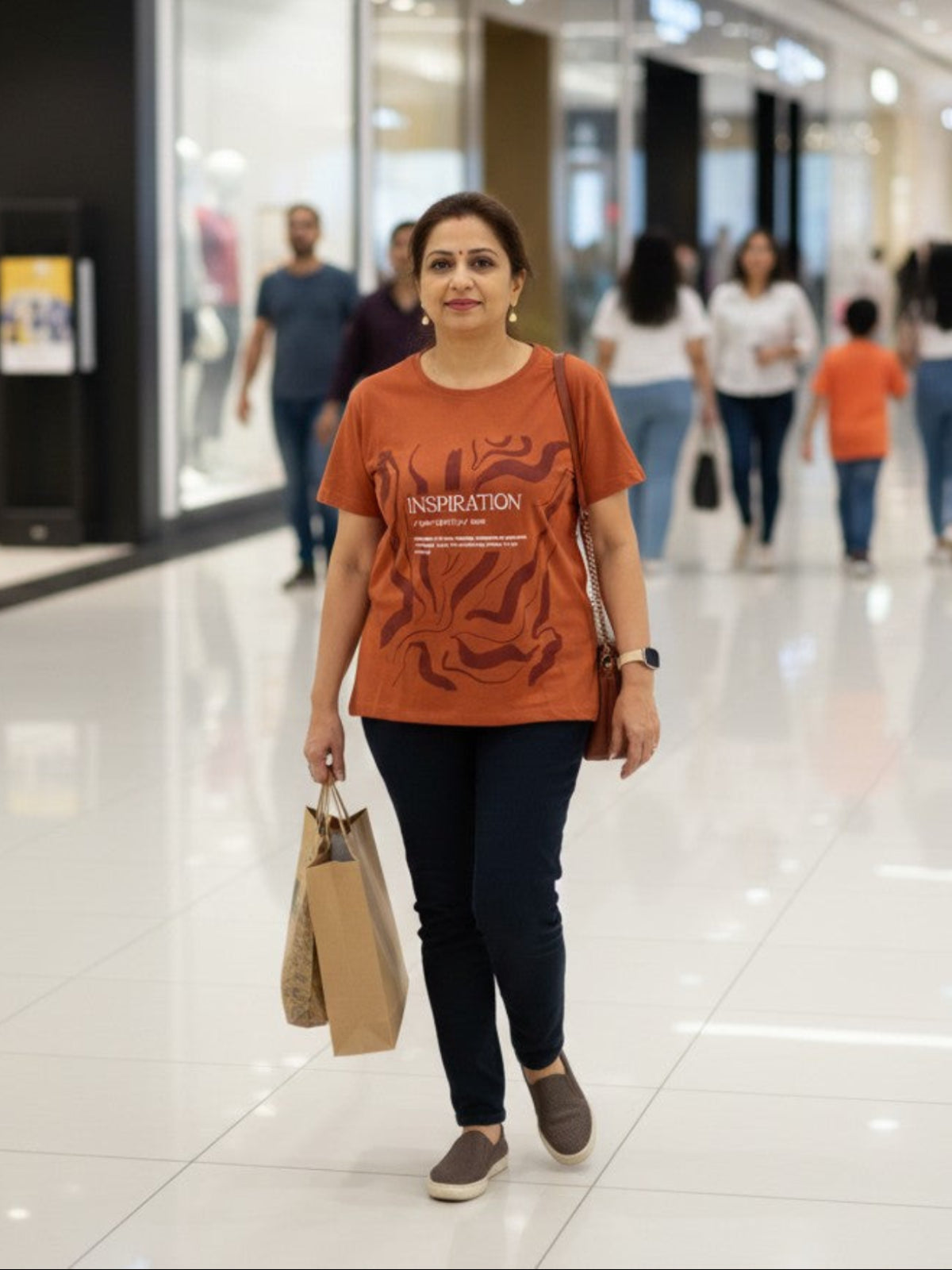 Title: Women’s Essential Cotton Abstract-Ins- Graphic T-Shirt